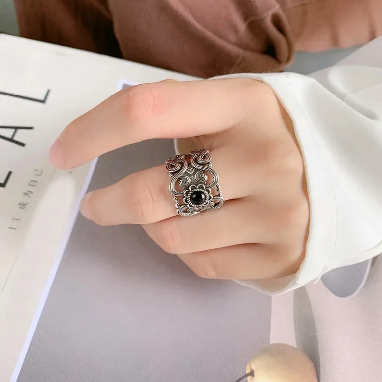 boho ring New Wide Pattern decorative - Image 2