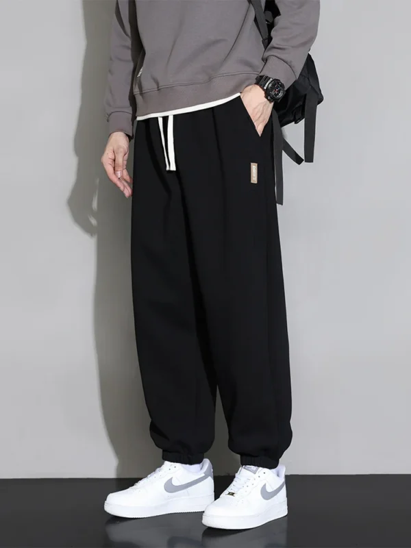 Mens Sweatpants Grey Elastic Waist Baggy - Image 3