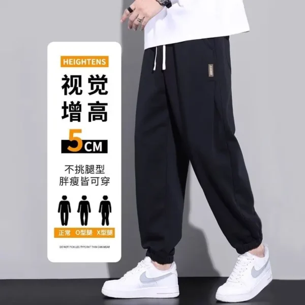 Mens Sweatpants Black Baggy Jogger - Image 3