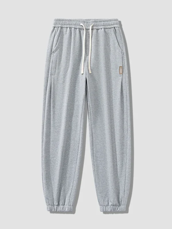 Mens Sweatpants Grey Elastic Waist Baggy - Image 5