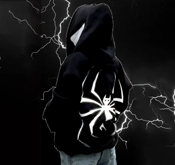 Spider hoodie New design black - Image 3