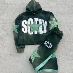 star hoodie green