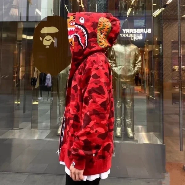 bape hoodie Zipper New 2025 Fashion Unisex Couples - Image 2