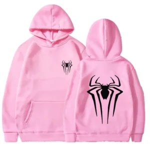 spider hoodie pink